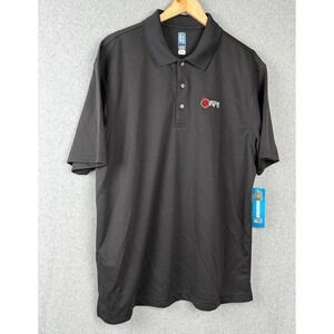 PGA Tour Smoke Ring Polo Shirt Mens Black Airflux Golf Shirt Large